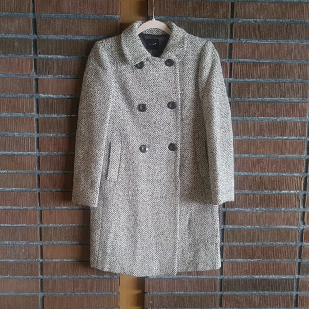 Brown/cream Tweed Pea Coat